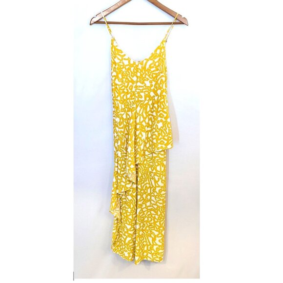 Maeve | Anthropologie Brittany Jumpsuit in Goldenrod Yellow & White | Size 0 - Picture 3 of 10